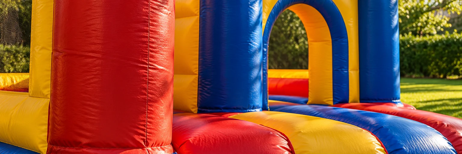 Illustrative close-up of colourful inflatable equipment